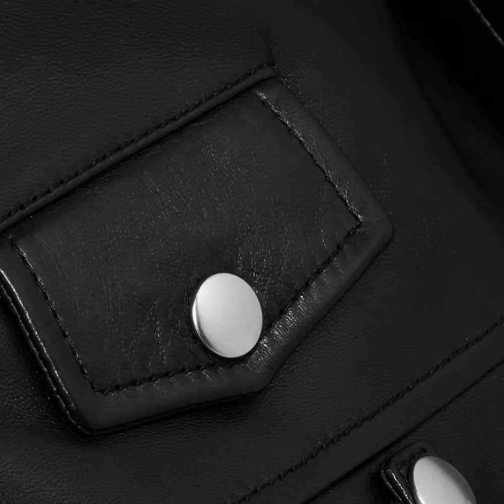 Women Black Sheepskin Riding Leather Biker Jacket