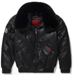 Women's V-Bomber Jacket in Black