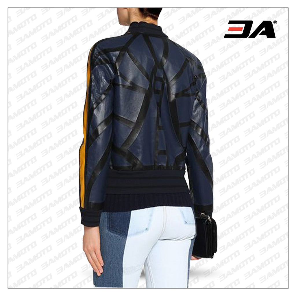 Fashion Printed Leather Jacket Women