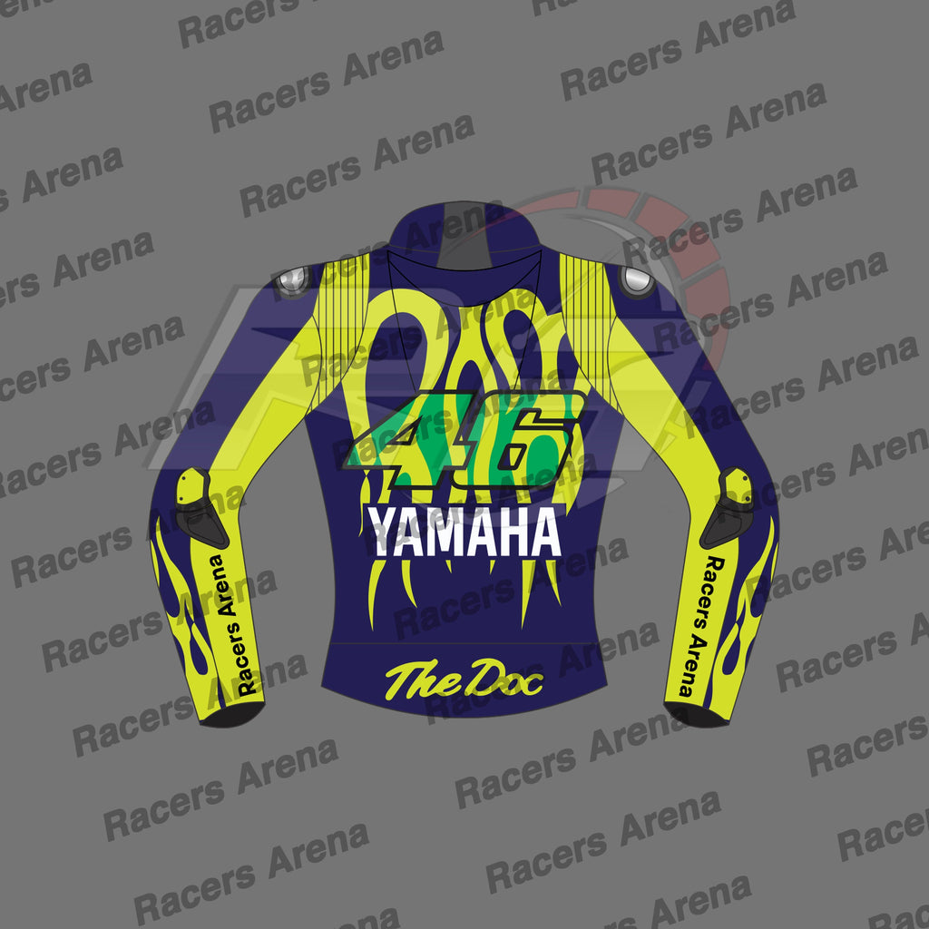 Valentino Rossi Blue Yamaha 2024 Motorcycle Leather Race Jacket