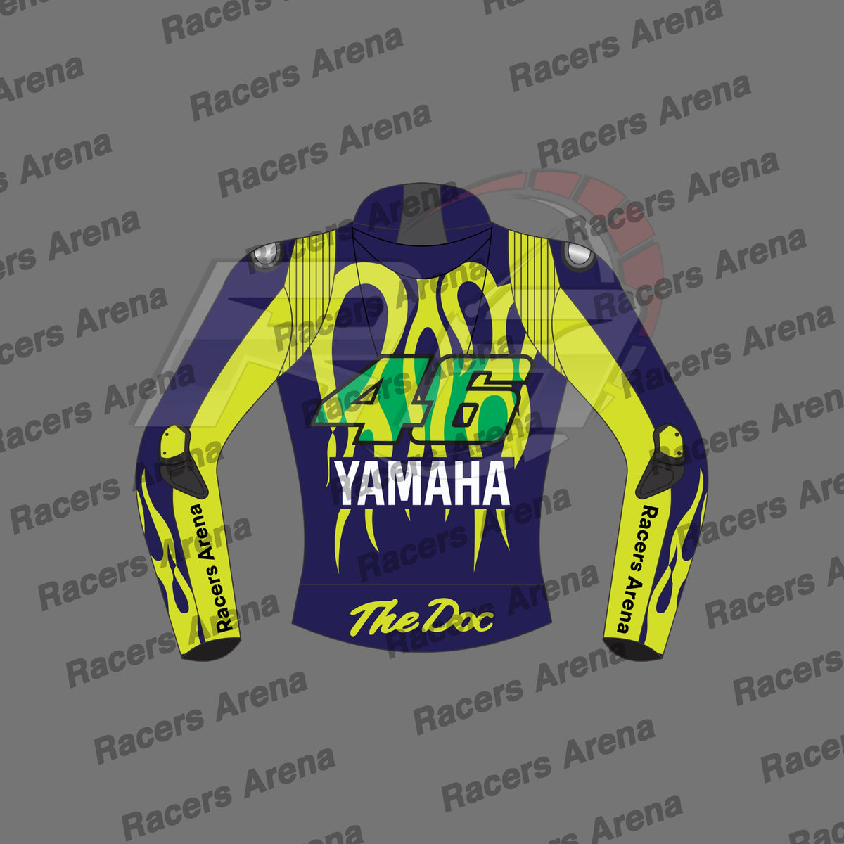 Valentino Rossi Blue Yamaha 2024 Motorcycle Leather Race Jacket
