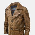 Vanguard Leather Trench Coat for Men Stylish & Durable Classic Leather Outerwear
