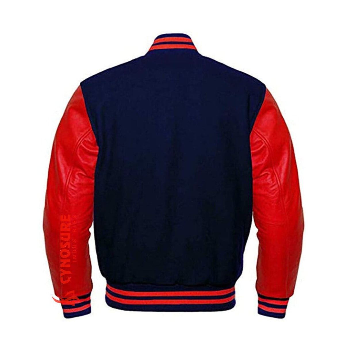 Varsity Jacket Navy Wool Body Genuine Red Leather jacket
