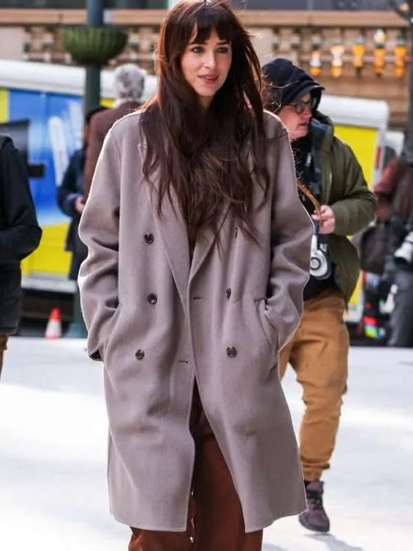 Dakota Johnson Verity 2026 Trench Wool Coat