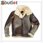 Vintage Military Style B-3 Bomber Leather Jacket