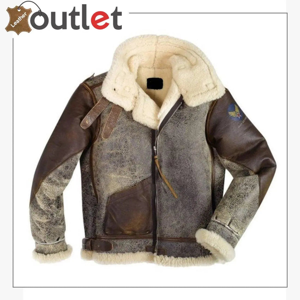 Vintage Military Style B-3 Bomber Leather Jacket