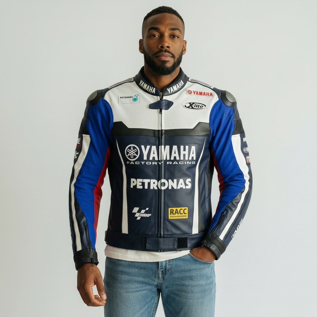 Yamaha Petronas Factory Racing Motorcycle Leather Jacket