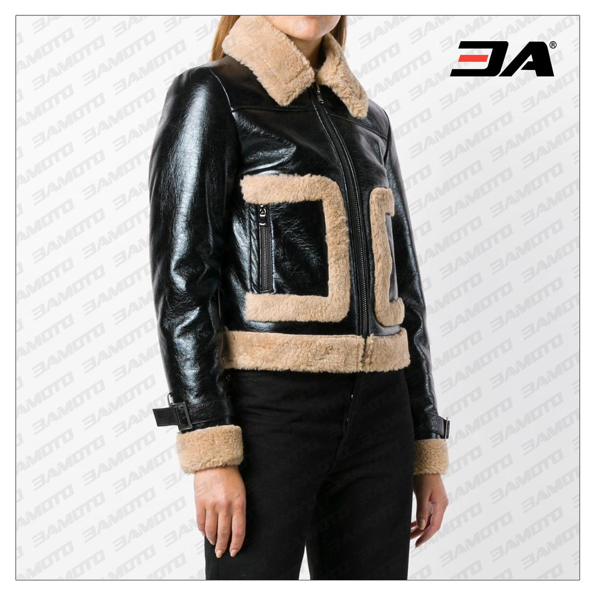 Women Black Bomber Leather Jacket