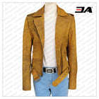 Women Distressed Brown Leather Jacket