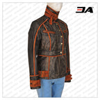 Women Ruff Buff Leather Jacket