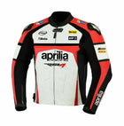 APRILIA WHITE MEN MOTORCYCLE LEATHER RACING JACKET