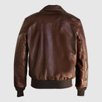 Waxed Natural Pebbled Cowhide A-2 Leather Flight Jacket