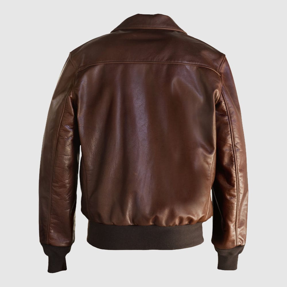 Waxed Natural Pebbled Cowhide A-2 Leather Flight Jacket
