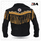 Western Leather Indian Western Carnival Fasching Jacket Color Black