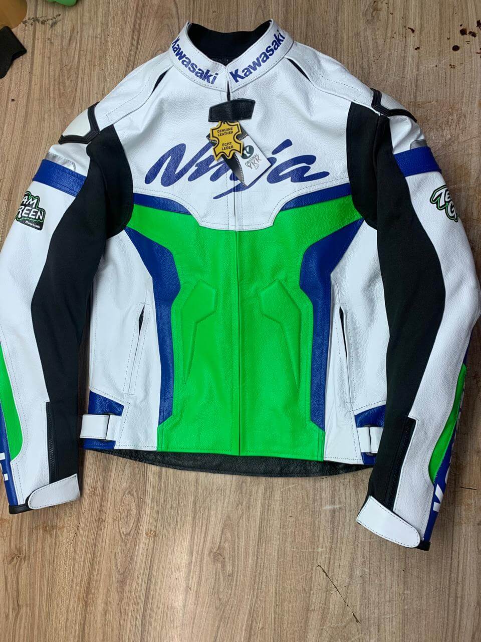 Kawasaki Ninja New Style Multicolor Cowhide Leather Biker Jacket