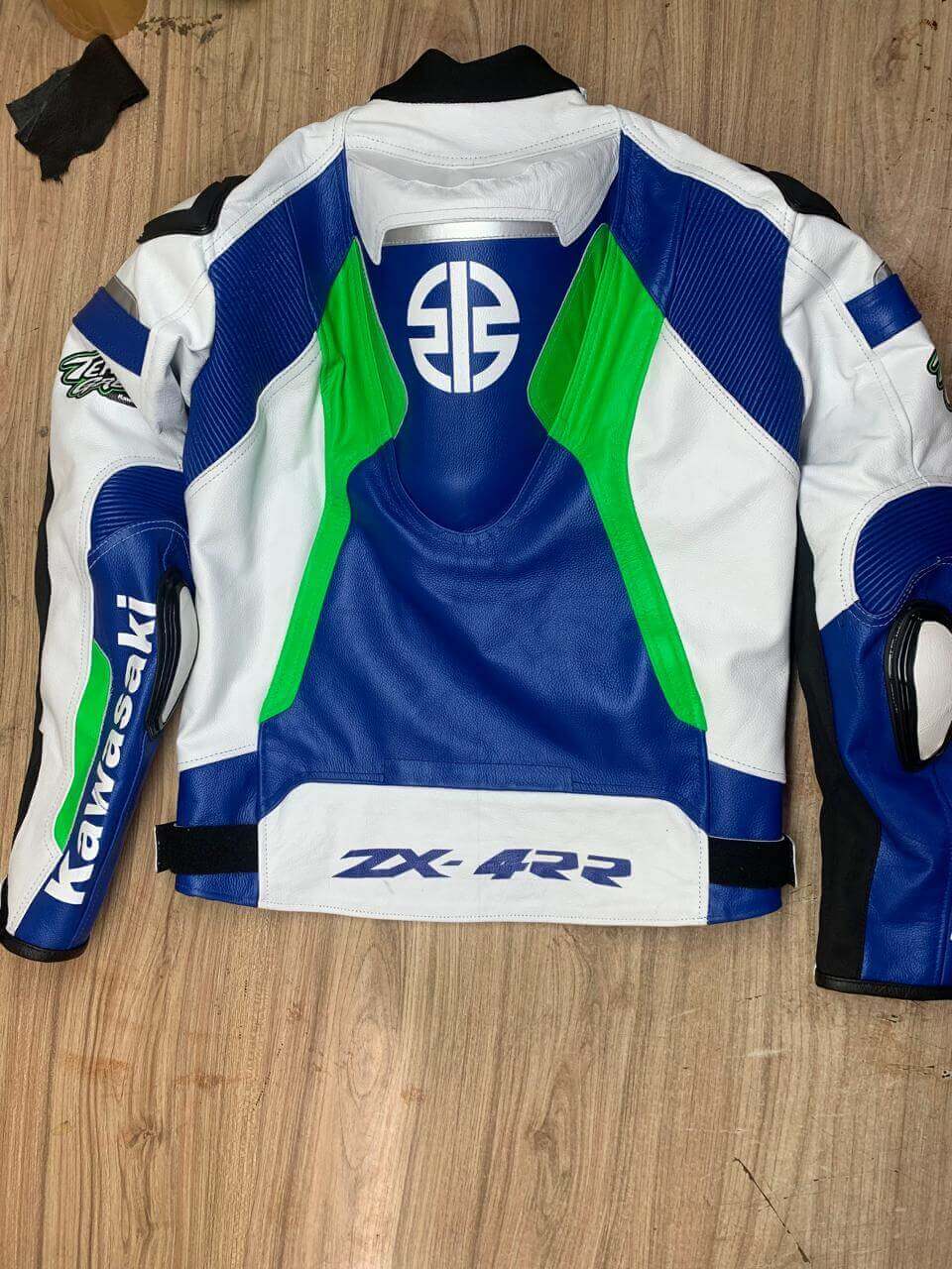 Kawasaki Ninja New Style Multicolor Cowhide Leather Biker Jacket