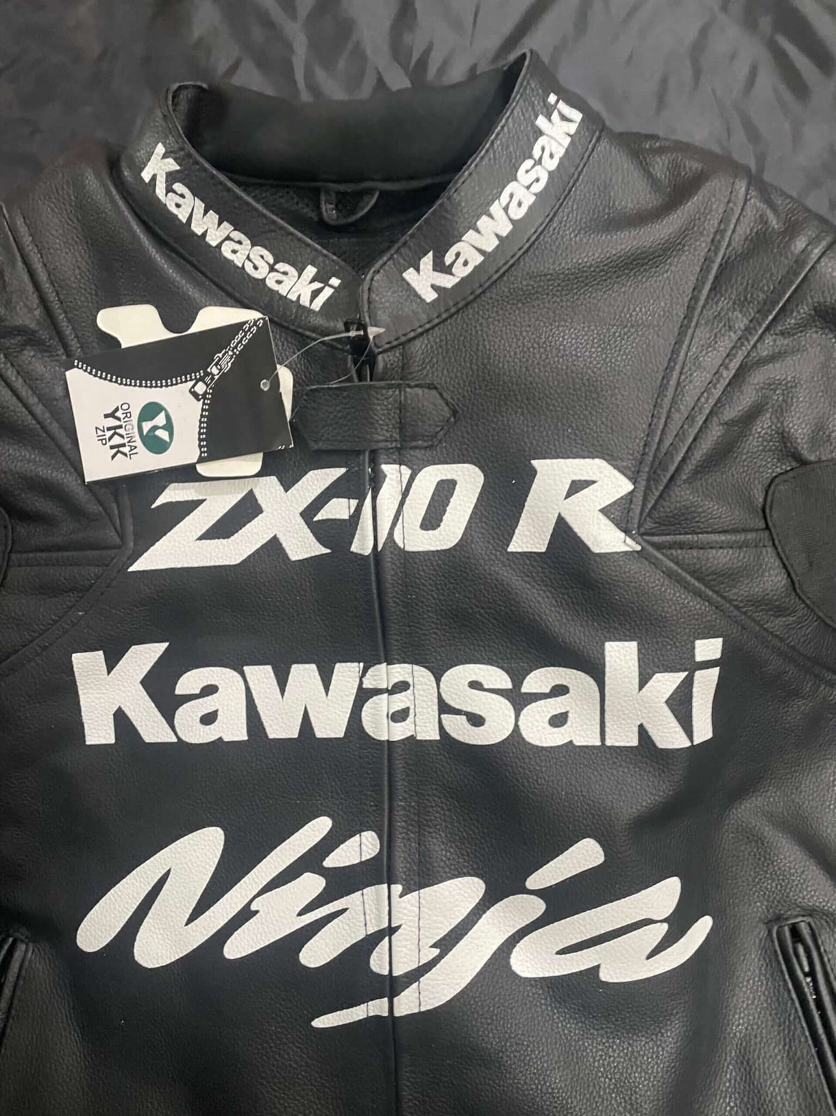Kawasaki Ninja Black Racing ZX10R Motorbike Genuine Leather Biker Jacket