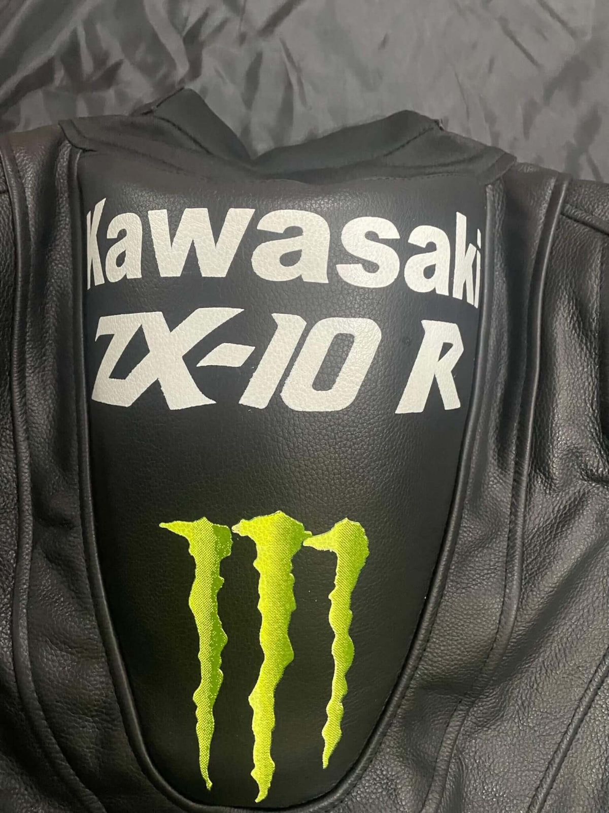 Kawasaki Ninja Black Racing ZX10R Motorbike Genuine Leather Biker Jacket