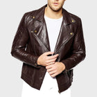 Men’s Urbane Black Leather Motorcycle Jacket Modern Biker Style