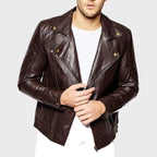 Men’s Urbane Black Leather Motorcycle Jacket Modern Biker Style