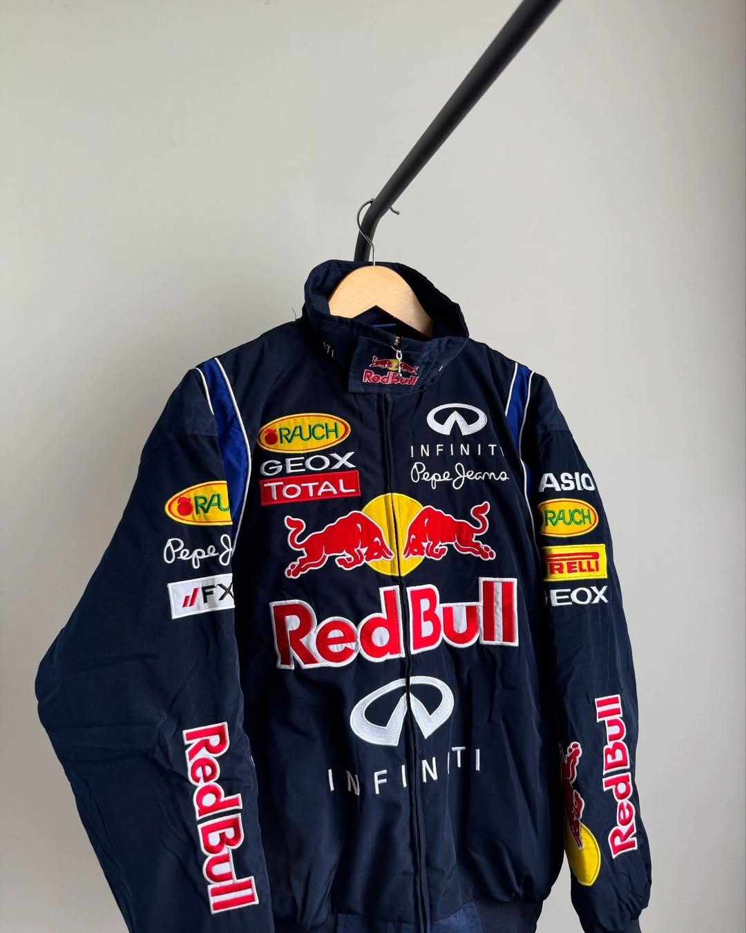 Red bull fully Embroidered racing jacket in blue.