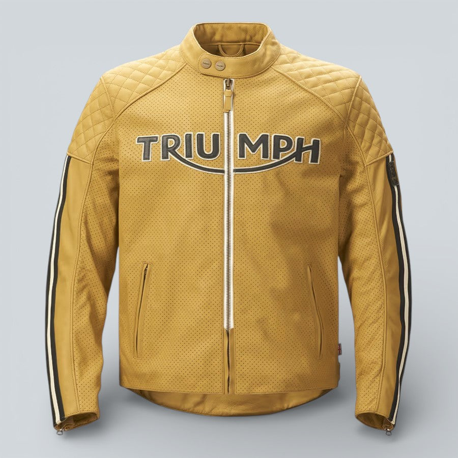 Triumph Braddan Air Race Leather Motorcycle Jacket