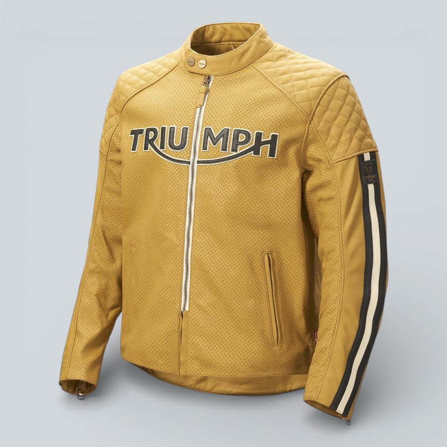 Triumph Braddan Air Race Leather Motorcycle Jacket