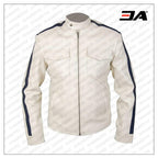 White Sheepskin Jacket Inspired By Aaron Paul Need For Speed
