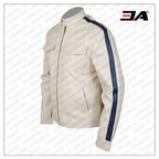 White Sheepskin Jacket Inspired By Aaron Paul Need For Speed