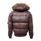 Winter Warm Pilot 6 Puffer Men’s Hooded Lambskin Bomber Jacket