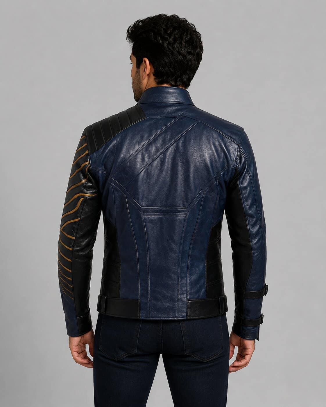 Winter Soldier Inspired Leather Biker Jacket Superhero Cosplay Costume