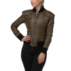 Kathy Army Green Leather Jacket