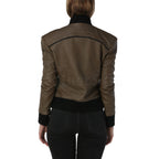 Kathy Army Green Leather Jacket