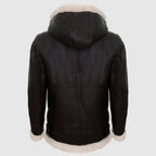Women B3 Sheepskin With Detachable Hood Leather Jacket