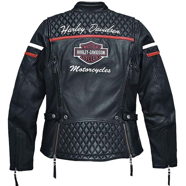 Women Harley Davidson Miss Enthusiast Triple Vent Motorcycle Jacket