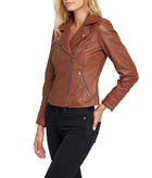 Casual Liza Brown Leather Jacket Womens