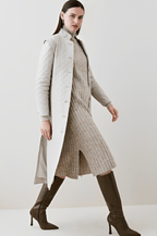 Women's Off-White Quilted Leather Trench Coat
