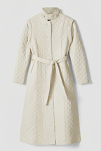 Women's Off-White Quilted Leather Trench Coat