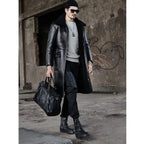 Men's Black Double-Sided Shearling Leather Coat