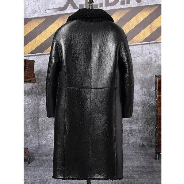 Men's Black Double-Sided Shearling Leather Coat