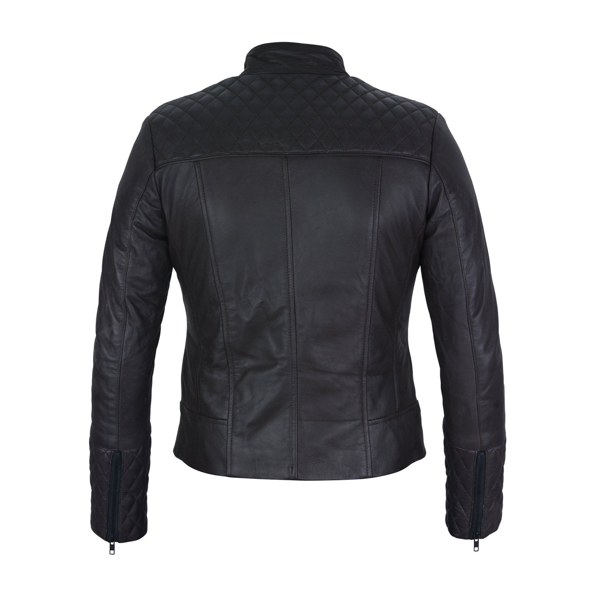 Andrea Sheepskin Quilted Black Genuine Leather Jacket