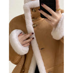 Women Aviator Faux Fur Winter Jacket