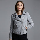 Women's Cropped Suede Moto Jacket