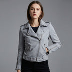 Women's Cropped Suede Moto Jacket