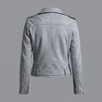 Women's Cropped Suede Moto Jacket
