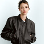 Women's Black A1 Aviator Bomber Jacket - Classic Leather