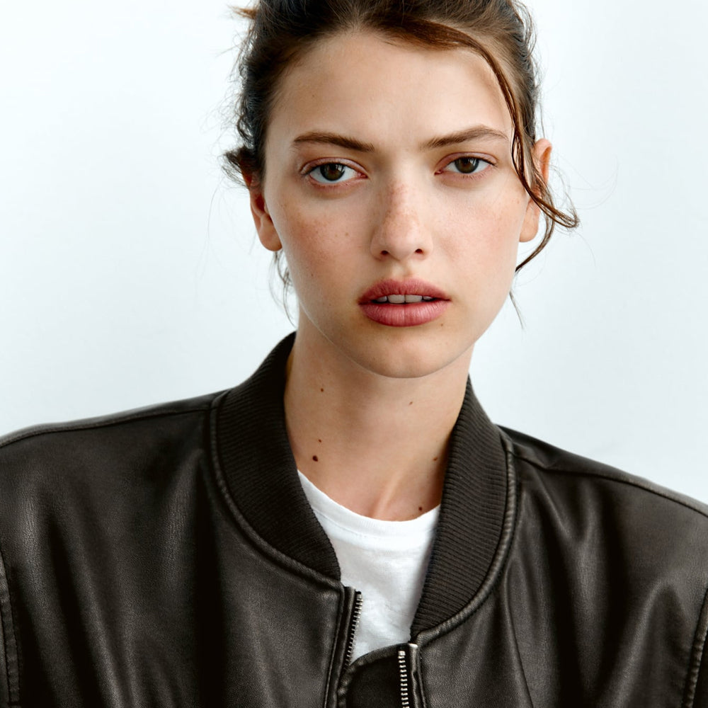 Women's Black A1 Aviator Bomber Jacket - Classic Leather