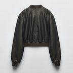 Women's Black A1 Aviator Bomber Jacket - Classic Leather