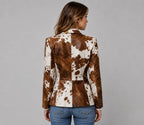 Women Cowhide Leather Hair on Hide Western Coat – Rustic Appeal
