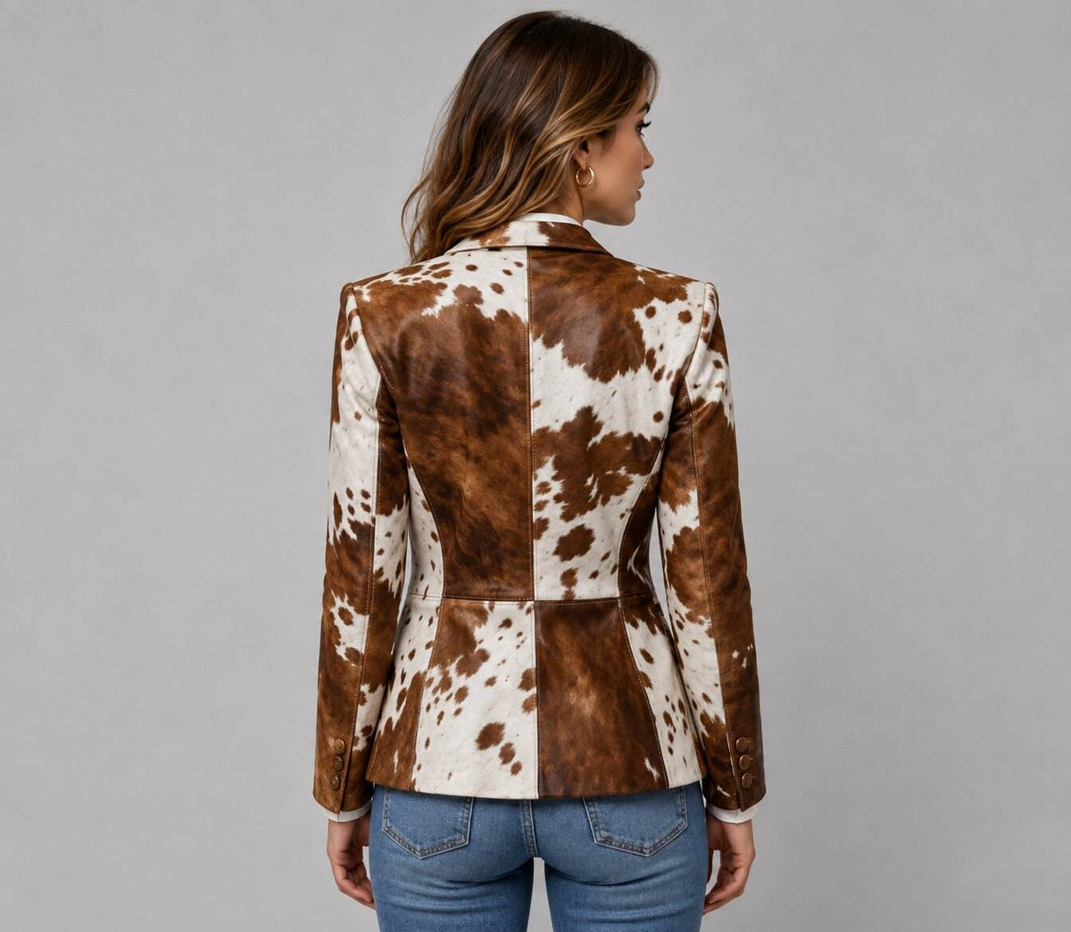Women Cowhide Leather Hair on Hide Western Coat – Rustic Appeal